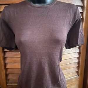 Elegant Brown Short Sleeve Women's Tee